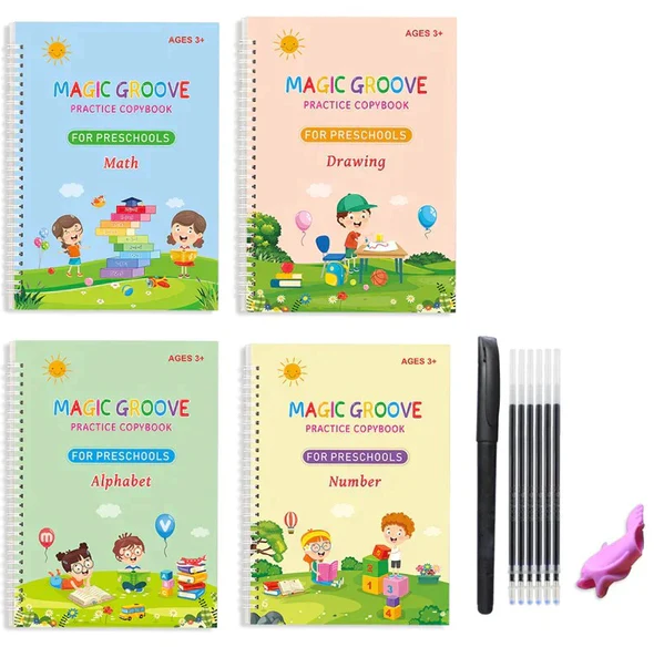 Snak Magic Kids Pratice NoteBook 4in1 with 10Pincles