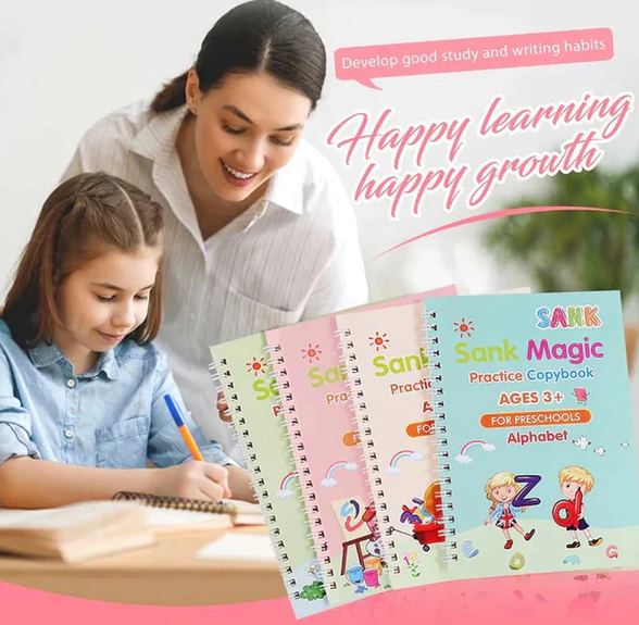 Snak Magic Kids Pratice NoteBook 4in1 with 10Pincles