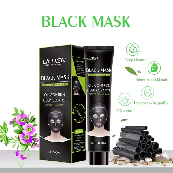 Lichen Face Black Mask
