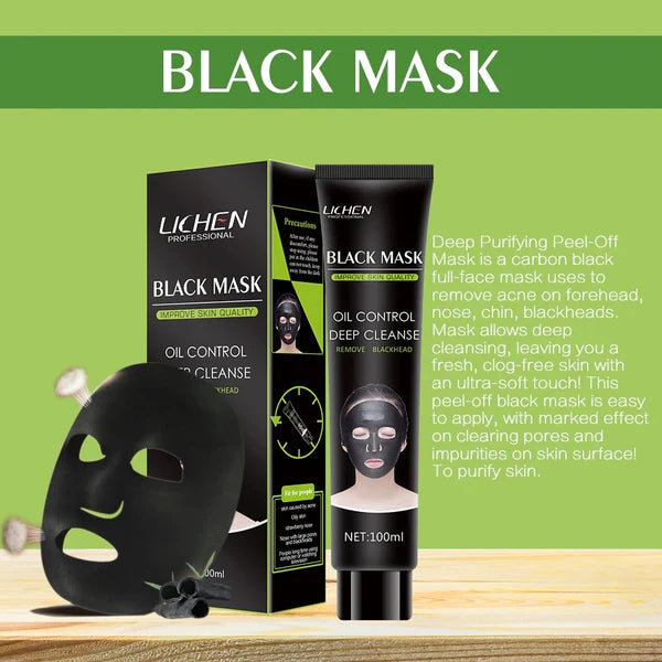 Lichen Face Black Mask