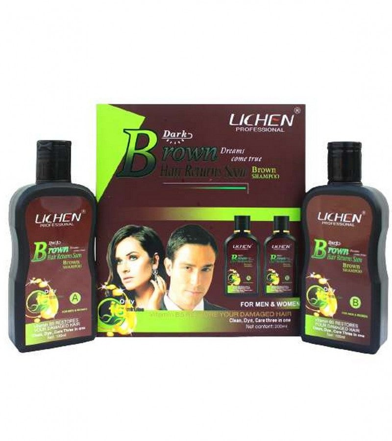 Lichen Hair Color Shampoo A,B Bottle