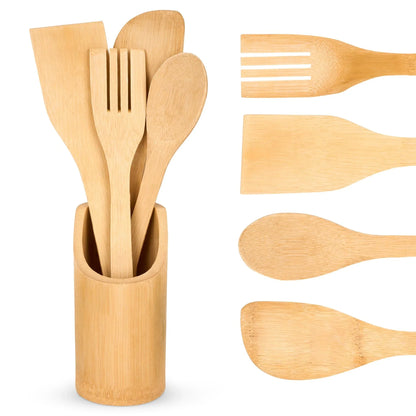 Cooking Bambo Wooden Spoan Set 5 in 1
