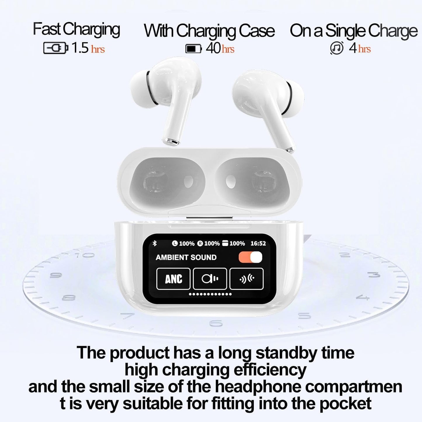 Display Airpods with ANC/ENC Touch Control E9