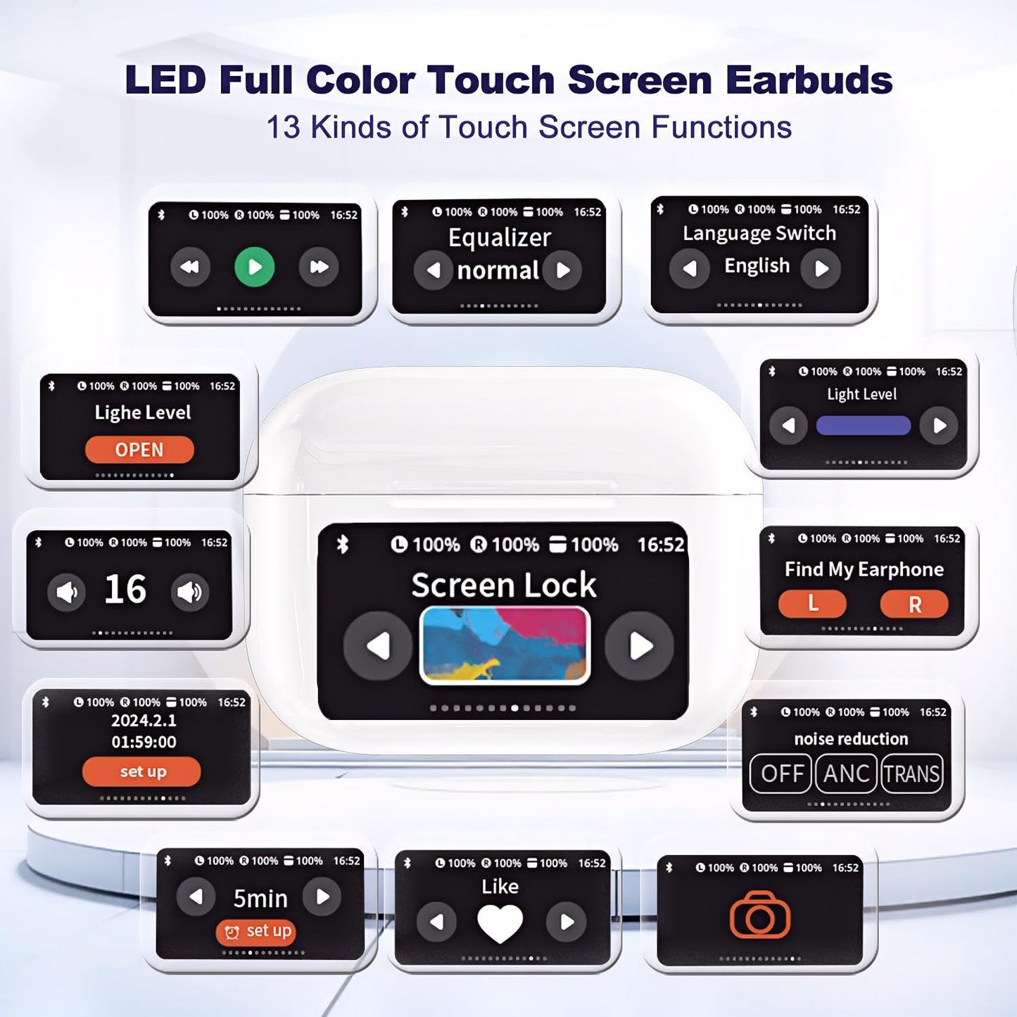 Display Airpods with ANC/ENC Touch Control E9