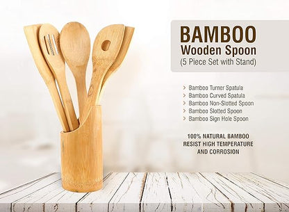 Cooking Bambo Wooden Spoan Set 5 in 1